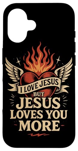 I Love Jesus Jesus Loves You More Christlicher Bibelvers Hülle für iPhone 16 I Love Jesus Jesus Loves You More Christlicher Bibelvers Hülle für iPhone 16 von Jesus loves you Religious Gifts for Christians