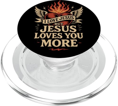 I Love Jesus Jesus Loves You More Christlicher Bibelvers PopSockets PopGrip für MagSafe I Love Jesus Jesus Loves You More Christlicher Bibelvers PopSockets PopGrip für MagSafe von Jesus loves you Religious Gifts for Christians