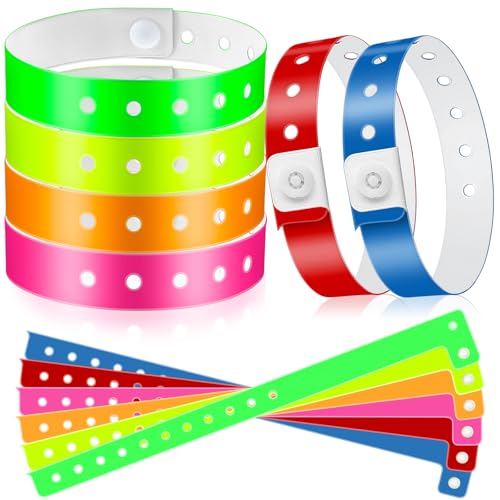 Jetec Vinyl-Armbänder aus Kunststoff, für Veranstaltungen, Konzerte, Karneval, Nachtclubs, mehrfarbig, 48 Stück, 25 x 1.6 cm, PVC-Kunststoff-Vinyl, Kein Edelstein von Jetec