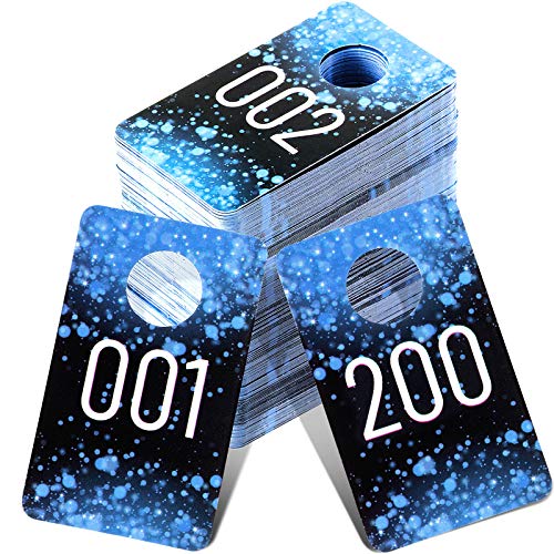 Jetec live Plastic Number Tags Cards 001-200 live Show Tags Reverse Mirror Numbers Clothes Hanger Card von Jetec