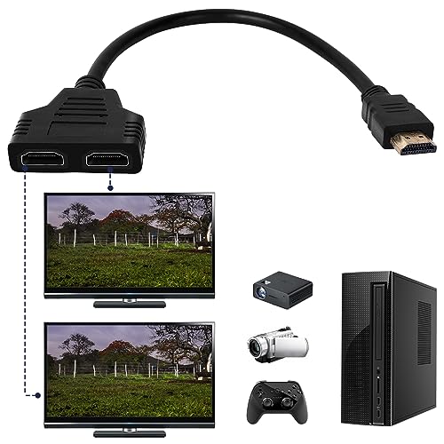 Jewan HDMI Splitter Adapter, Hdmi Splitter 2 Monitore Gleichzeitig 1 auf 2 Wege HDMI Kabel Splitter 1080P HDMI Adapter Stecker auf Dual HDMI Buchse für HDTV HD, Monitor und Projektoren von Jewan