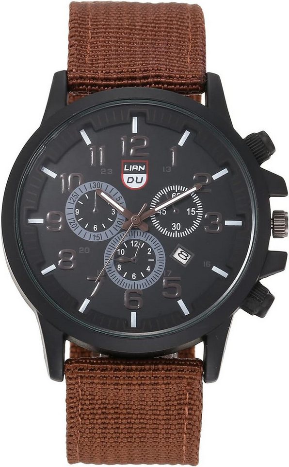 JewelryWe Armbanduhr Herren Datum Kalender Analog Quarz Watch, Analog Quarz Sport Uhr Herrenuhr mit Nylon Textil Armband JewelryWe Armbanduhr Herren Datum Kalender Analog Quarz Watch, Analog Quarz Sport Uhr Herrenuhr mit Nylon Textil Armband von JewelryWe