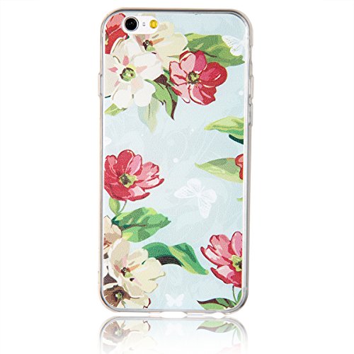 JewelryWe Blühende Pfingstrose Blumen TPU Silikon Handy Case Schutzhülle Tasche Hülle Rückenschutzhülle Etui für Apple iPhone 6 Plus(5,5"), Mehrfarbig von JewelryWe