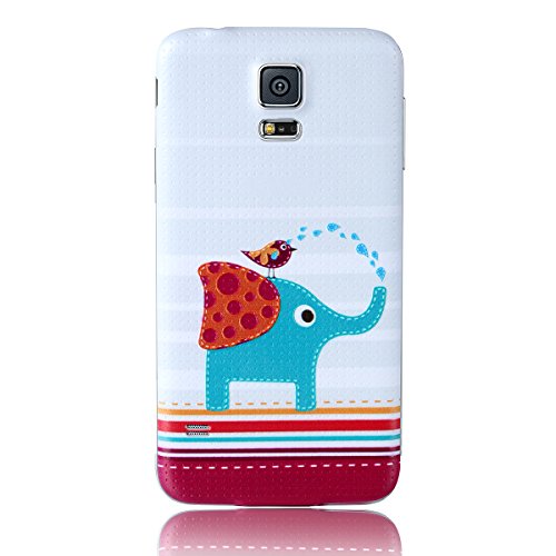 JewelryWe Cartoon Elefant und Vogel Handy Case Schutzhülle Tasche Hülle Rückenschutzhülle für Samsung Galaxy S5 von JewelryWe