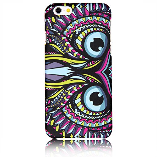 JewelryWe Cartoon gemalt große Augen Eule Handy Case Schutzhülle Tasche Hülle Rückenschutzhülle Etui für Apple iPhone 6(4,7"), Mehrfarbig von JewelryWe