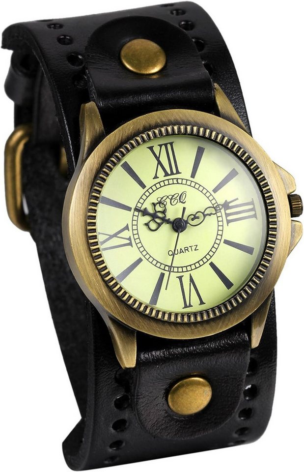 JewelryWe Damen Armbanduhr Vintage Casual Analog Watch, Quarz Leder Band Uhr mit römischen Ziffern Zifferblatt JewelryWe Damen Armbanduhr Vintage Casual Analog Watch, Quarz Leder Band Uhr mit römischen Ziffern Zifferblatt von JewelryWe
