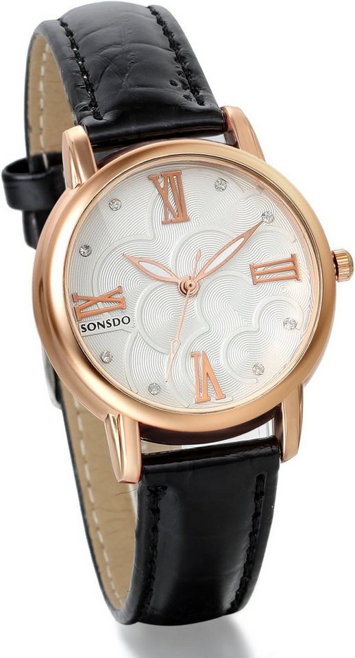 JewelryWe Damen Armbanduhr Vintage Casual Analog Watch, Quarz Leder Band Uhr mit römischen Ziffern Zifferblatt JewelryWe Damen Armbanduhr Vintage Casual Analog Watch, Quarz Leder Band Uhr mit römischen Ziffern Zifferblatt von JewelryWe
