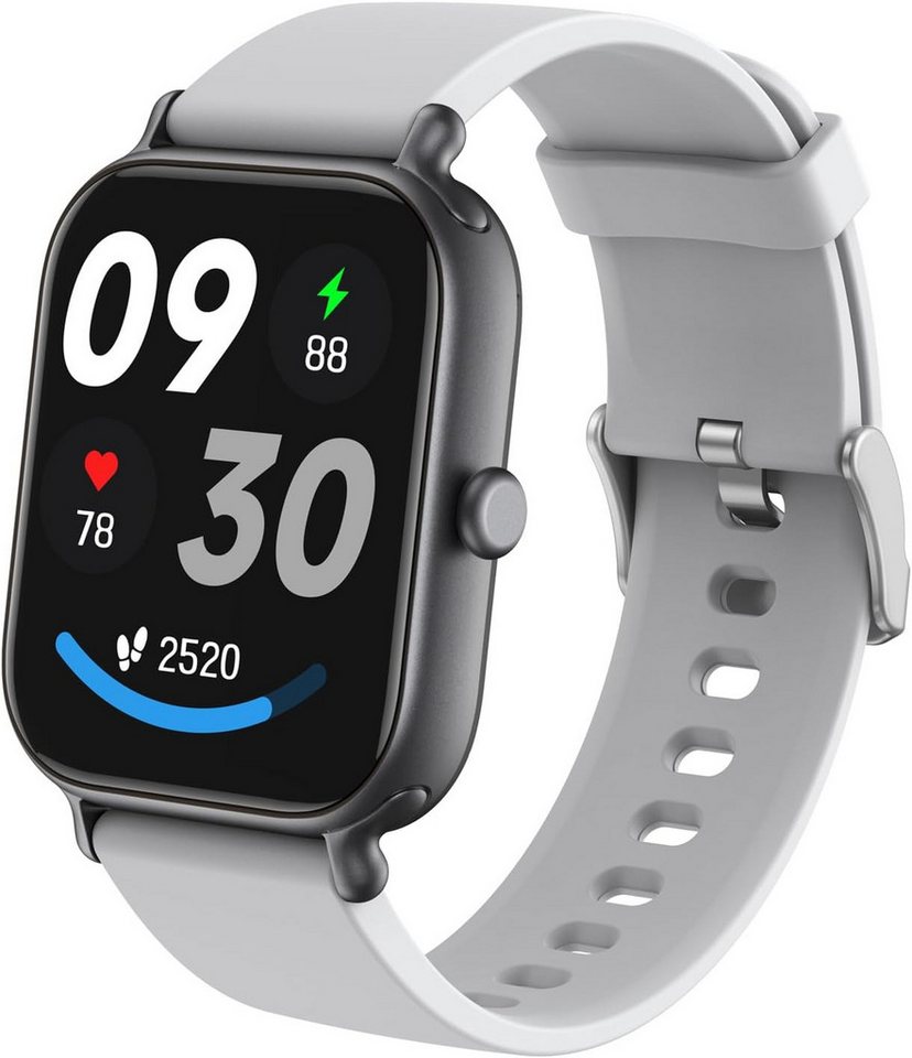 JewelryWe Fur Herren Damen mit Telefonfunktion 100+ Sportmodi Smartwatch (1.95 Zoll, Andriod iOS), mit 300mAh Akku Pulsmeser SpO2 Schlafmonitor Schrittzähler Wasserdicht von JewelryWe