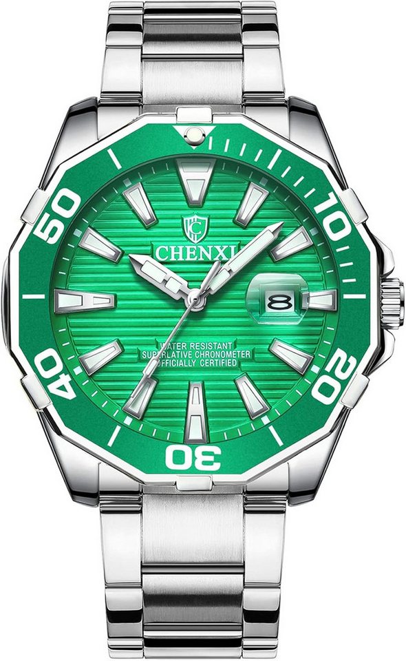 JewelryWe Fur Herren Quarz Analog 30M Wasserdicht Römische Ziffern Zifferblatt Watch, mit Woche Datum Kalender und Leuchtend Zeiger Vatertagsgeschenk von JewelryWe