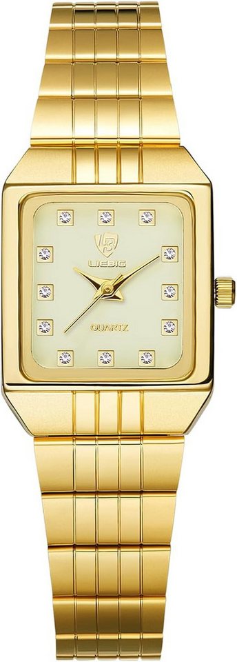 JewelryWe Fur damen mit Strass Schwarz Weiß Geschenk Valentinstag Watch, Elegante Pärchen Uhr mit, Quarzwerk & 3ATM Wasserdicht von JewelryWe
