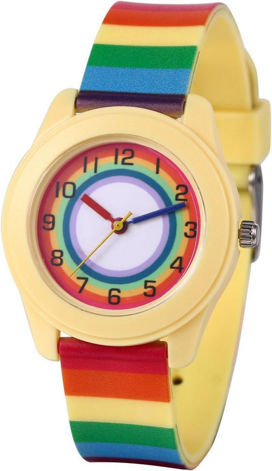 JewelryWe Fur kinder Junge Mädche Regenbogen LGBT Gay Lesbian Pride Analog Quarz Watch, Stylische mit Silikonarmband, Regenbogen-Design und wasserdicht JewelryWe Fur kinder Junge Mädche Regenbogen LGBT Gay Lesbian Pride Analog Quarz Watch, Stylische mit Silikonarmband, Regenbogen-Design und wasserdicht von JewelryWe