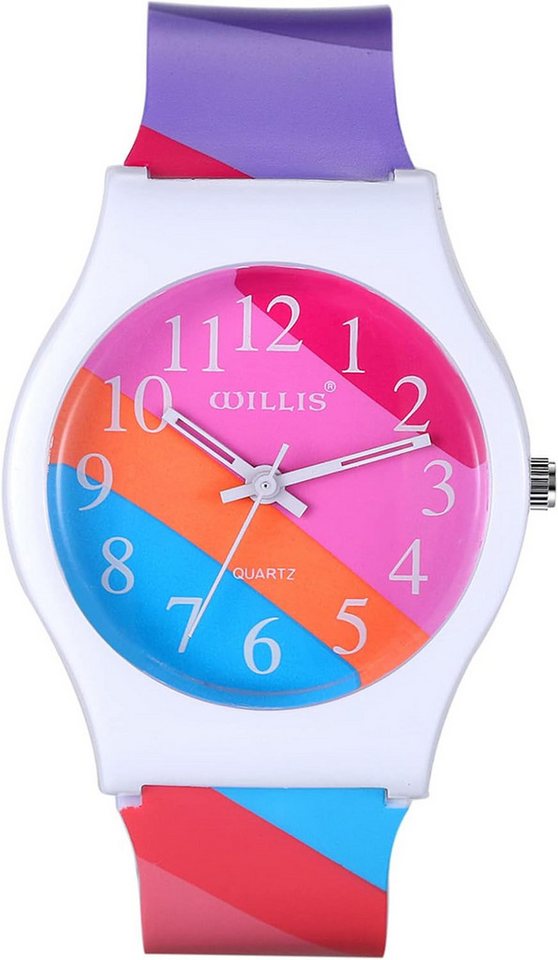 JewelryWe Fur kinder Junge Mädche Regenbogen LGBT Gay Lesbian Pride Analog Quarz Watch, Stylische mit Silikonarmband, Regenbogen-Design und wasserdicht JewelryWe Fur kinder Junge Mädche Regenbogen LGBT Gay Lesbian Pride Analog Quarz Watch, Stylische mit Silikonarmband, Regenbogen-Design und wasserdicht von JewelryWe