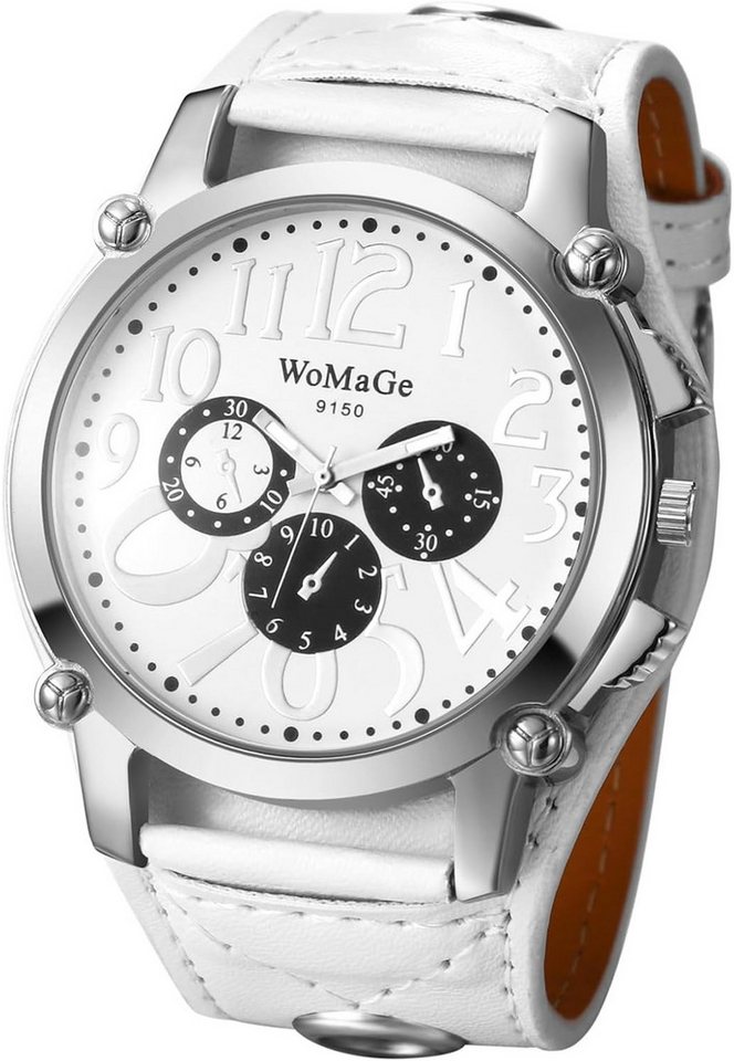 JewelryWe Herrenuhr Analog Quarz Datum Kalender Punk Militärische Armbanduhr Watch, 30m wasserdichte Militär Sport Uhr mit Echtleder Leder Armband JewelryWe Herrenuhr Analog Quarz Datum Kalender Punk Militärische Armbanduhr Watch, 30m wasserdichte Militär Sport Uhr mit Echtleder Leder Armband von JewelryWe