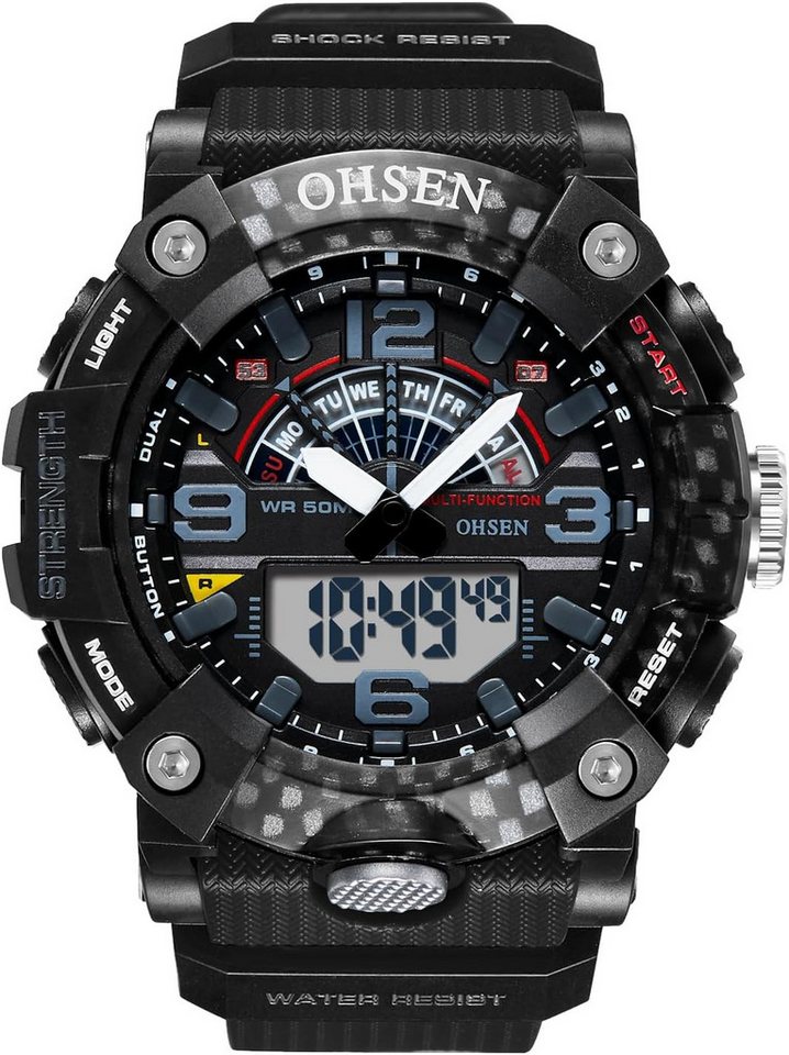 JewelryWe Herrenuhr Analog Quarz Datum Kalender Punk Militärische Armbanduhr Watch, 30m wasserdichte Militär Sport Uhr mit Echtleder Leder Armband JewelryWe Herrenuhr Analog Quarz Datum Kalender Punk Militärische Armbanduhr Watch, 30m wasserdichte Militär Sport Uhr mit Echtleder Leder Armband von JewelryWe