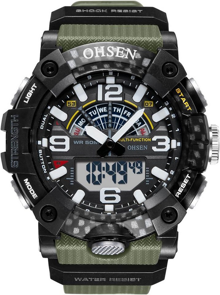 JewelryWe Herrenuhr Analog Quarz Datum Kalender Punk Militärische Armbanduhr Watch, 30m wasserdichte Militär Sport Uhr mit Echtleder Leder Armband JewelryWe Herrenuhr Analog Quarz Datum Kalender Punk Militärische Armbanduhr Watch, 30m wasserdichte Militär Sport Uhr mit Echtleder Leder Armband von JewelryWe