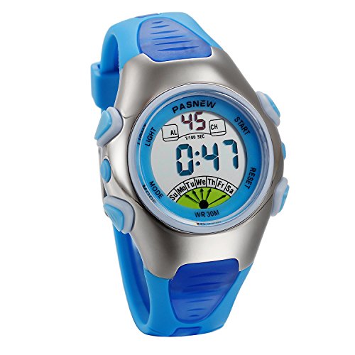 JewelryWe Junge Mädchen Kinder Armbanduhr, 30M Wasserdicht 12 H Multifunktion Digital Uhr Sportuhr mit LED Licht/Alarm Stoppuhr/Datum und Tag Silikon Armband Blau JewelryWe Junge Mädchen Kinder Armbanduhr, 30M Wasserdicht 12 H Multifunktion Digital Uhr Sportuhr mit LED Licht/Alarm Stoppuhr/Datum und Tag Silikon Armband Blau von JewelryWe