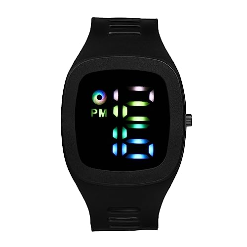 JewelryWe Kinderuhr Silikon Digitaluhr Kinder - Schwarz Quadrat Digital Armbanduhr Silikon Gummi Armband Rechteckige Uhr Sportuhr mit Kalender und Stoppuhr für Junge Mädchen Studenten Jugendliche JewelryWe Kinderuhr Silikon Digitaluhr Kinder - Schwarz Quadrat Digital Armbanduhr Silikon Gummi Armband Rechteckige Uhr Sportuhr mit Kalender und Stoppuhr für Junge Mädchen Studenten Jugendliche von JewelryWe