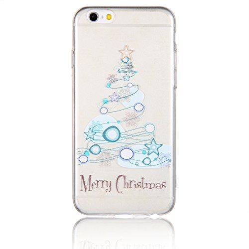 JewelryWe "Merry Christmas Fantastische Weihnachtsbaum TPU Silikon Handy Case Schutzhülle Tasche Hülle Rückenschutzhülle Etui für Apple iPhone 6(4,7"), Transparent von JewelryWe