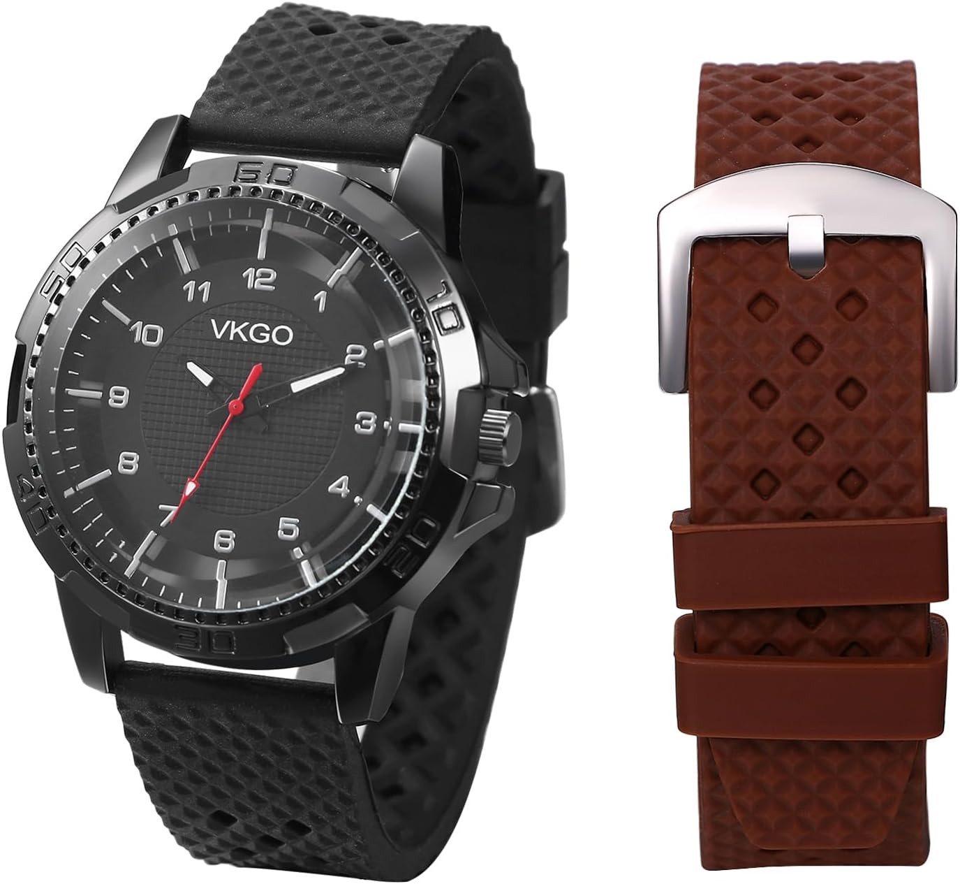 JewelryWe Militär Uhren Herren Steampunk Analog Quarz Skelett Armbanduhr Watch, Militäruhr Große Sport Uhr mit Braun Ersatzarmband und Geschenkbox JewelryWe Militär Uhren Herren Steampunk Analog Quarz Skelett Armbanduhr Watch, Militäruhr Große Sport Uhr mit Braun Ersatzarmband und Geschenkbox von JewelryWe