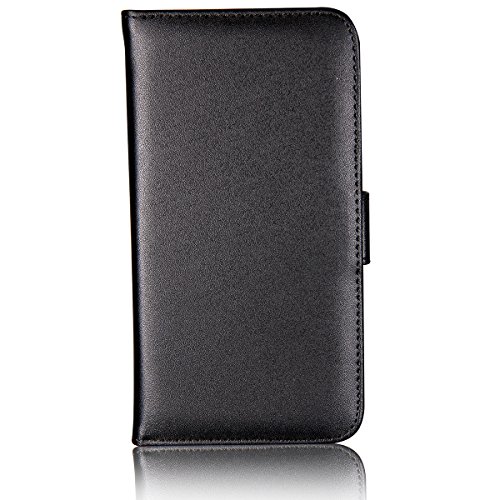 JewelryWe PU Leder Handy Tasche Brieftasche Karten Pack Schutzhülle Hülle Etui Wallet Case Cover Schale für Apple iPhone 6 Plus(5,5"), Farbe Schwarz von JewelryWe