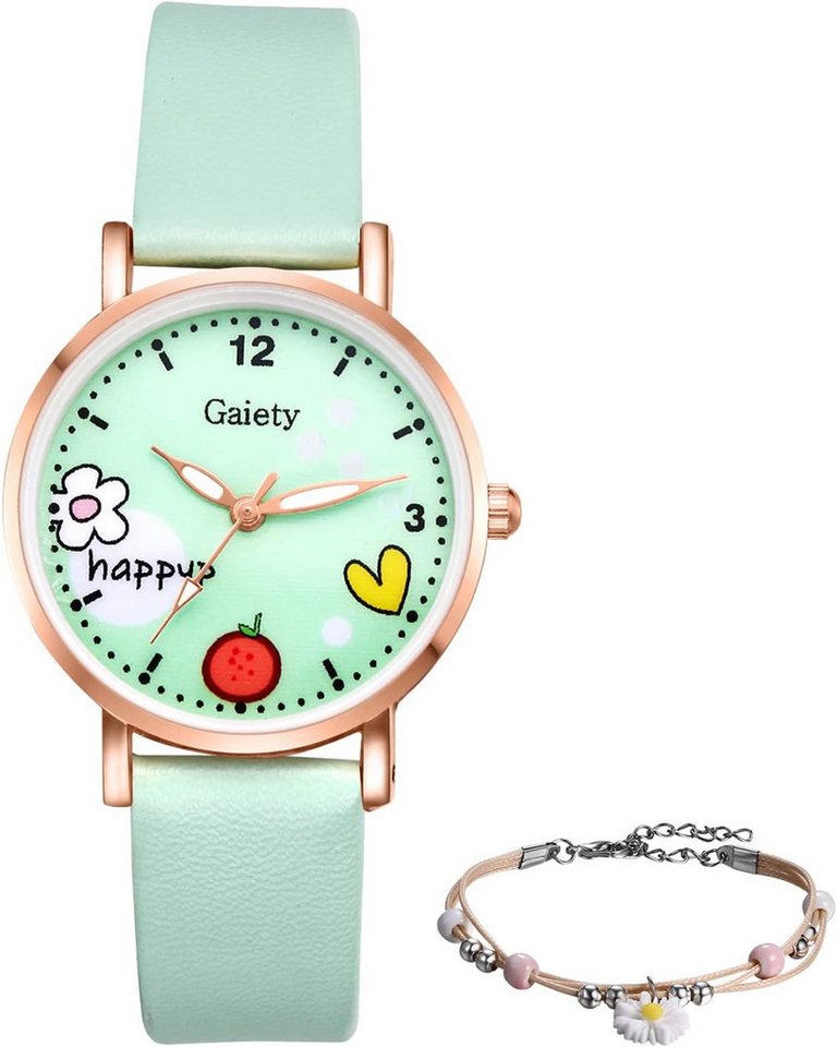 JewelryWe Präzise Zeitangabe Hochwertiges & lang Batterie für exakte Zeitanzeige Watch, Raffiniertes Perlenarmband mit Metallfassung mit trendigem Design von JewelryWe