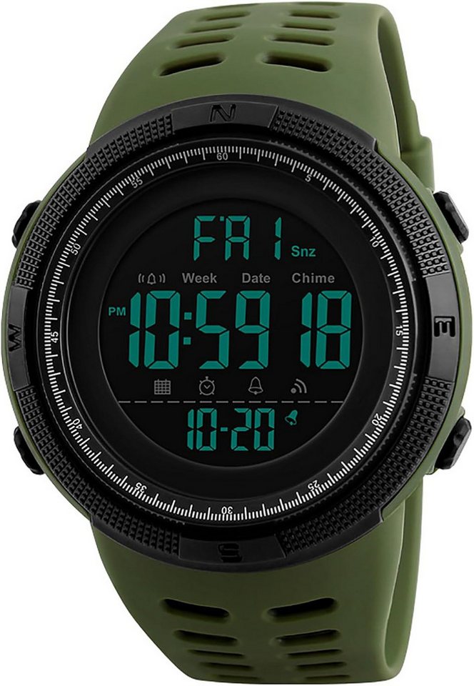 JewelryWe Präzise Zeitmessung Hochwertiges digitales Uhrwerk genaue Zeitanzeige Watch, mit Stoppuhr, Wecker Beleuchtung. Stoßfestes Gehäuse 5ATM wasserdicht JewelryWe Präzise Zeitmessung Hochwertiges digitales Uhrwerk genaue Zeitanzeige Watch, mit Stoppuhr, Wecker Beleuchtung. Stoßfestes Gehäuse 5ATM wasserdicht von JewelryWe