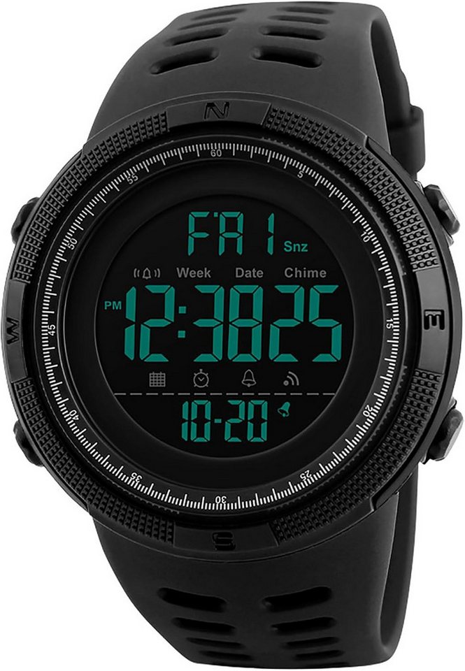 JewelryWe Präzise Zeitmessung Hochwertiges digitales Uhrwerk genaue Zeitanzeige Watch, mit Stoppuhr, Wecker Beleuchtung. Stoßfestes Gehäuse 5ATM wasserdicht JewelryWe Präzise Zeitmessung Hochwertiges digitales Uhrwerk genaue Zeitanzeige Watch, mit Stoppuhr, Wecker Beleuchtung. Stoßfestes Gehäuse 5ATM wasserdicht von JewelryWe