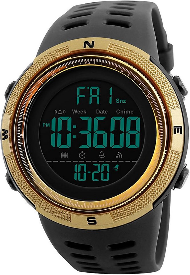 JewelryWe Präzise Zeitmessung Hochwertiges digitales Uhrwerk genaue Zeitanzeige Watch, mit Stoppuhr, Wecker Beleuchtung. Stoßfestes Gehäuse 5ATM wasserdicht JewelryWe Präzise Zeitmessung Hochwertiges digitales Uhrwerk genaue Zeitanzeige Watch, mit Stoppuhr, Wecker Beleuchtung. Stoßfestes Gehäuse 5ATM wasserdicht von JewelryWe