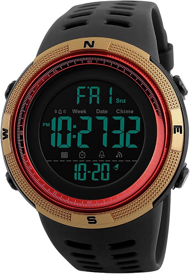 JewelryWe Präzise Zeitmessung Hochwertiges digitales Uhrwerk genaue Zeitanzeige Watch, mit Stoppuhr, Wecker Beleuchtung. Stoßfestes Gehäuse 5ATM wasserdicht JewelryWe Präzise Zeitmessung Hochwertiges digitales Uhrwerk genaue Zeitanzeige Watch, mit Stoppuhr, Wecker Beleuchtung. Stoßfestes Gehäuse 5ATM wasserdicht von JewelryWe