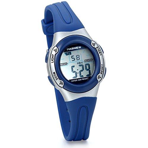 JewelryWe Studenten Armbanduhr, Kinder Jungen Mädchen LED Digital Multifunktions Sport Uhr mit Datum/Alarm Stoppuhr, Blau von JewelryWe