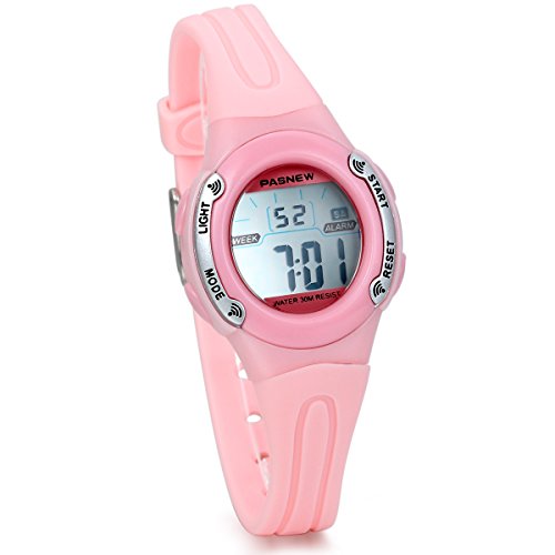 JewelryWe Studenten Armbanduhr, Kinder Jungen Mädchen LED Digital Multifunktions Sport Uhr mit Datum/Alarm Stoppuhr, Pink von JewelryWe