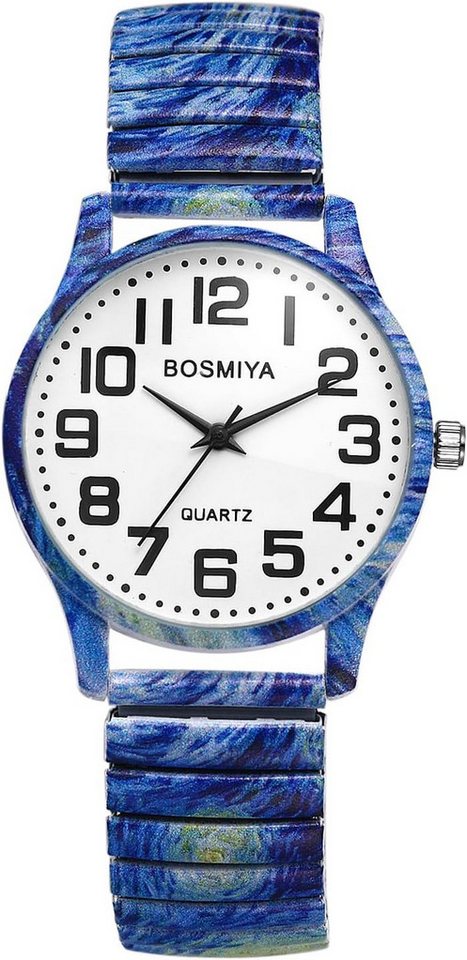 JewelryWe Uhren Damen Edelstahl Elastisch Vintage Boho Analog Quarz Armbanduhr Watch, mit ultraklaren großen arabischen Zahlen Zifferblatt JewelryWe Uhren Damen Edelstahl Elastisch Vintage Boho Analog Quarz Armbanduhr Watch, mit ultraklaren großen arabischen Zahlen Zifferblatt von JewelryWe