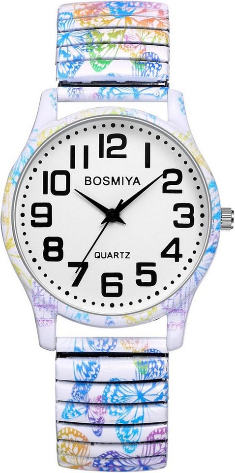 JewelryWe Uhren Damen Edelstahl Elastisch Vintage Boho Analog Quarz Armbanduhr Watch, mit ultraklaren großen arabischen Zahlen Zifferblatt JewelryWe Uhren Damen Edelstahl Elastisch Vintage Boho Analog Quarz Armbanduhr Watch, mit ultraklaren großen arabischen Zahlen Zifferblatt von JewelryWe