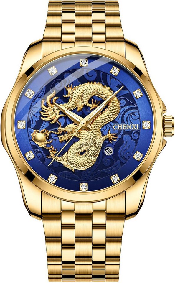 JewelryWe Uhren Herren Edelstahl Herrenuhr Luxus Datum Kalender 30m wasserdichte Watch, Analog Quarz Armbanduhr Männer mit Rundem Zifferblatt und Leuchtzeiger JewelryWe Uhren Herren Edelstahl Herrenuhr Luxus Datum Kalender 30m wasserdichte Watch, Analog Quarz Armbanduhr Männer mit Rundem Zifferblatt und Leuchtzeiger von JewelryWe