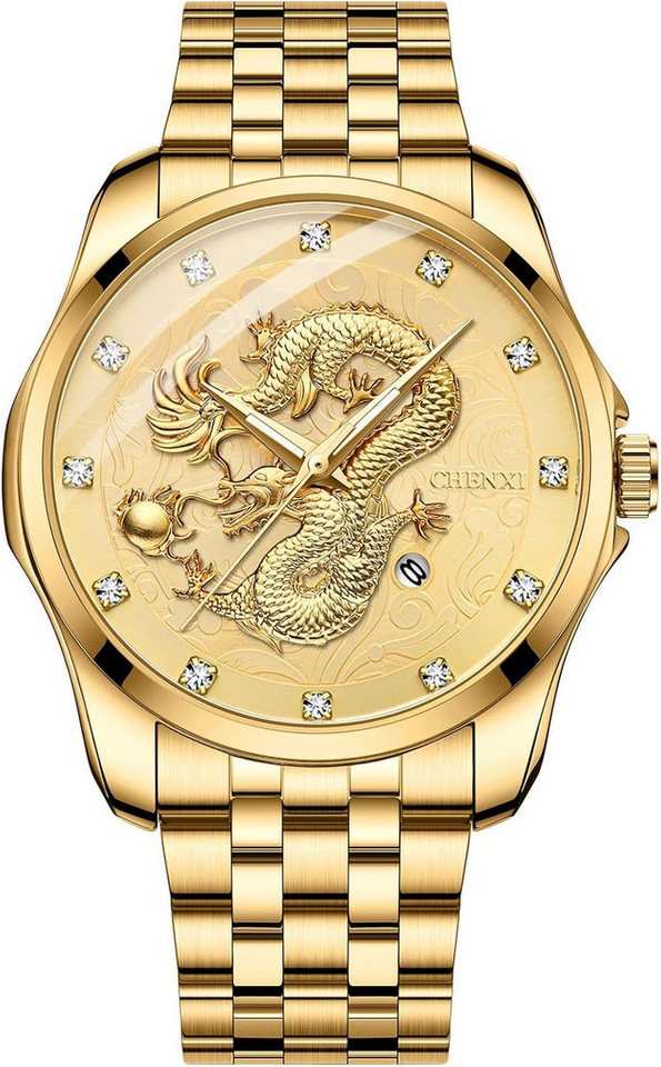JewelryWe Uhren Herren Edelstahl Herrenuhr Luxus Datum Kalender 30m wasserdichte Watch, Analog Quarz Armbanduhr Männer mit Rundem Zifferblatt und Leuchtzeiger JewelryWe Uhren Herren Edelstahl Herrenuhr Luxus Datum Kalender 30m wasserdichte Watch, Analog Quarz Armbanduhr Männer mit Rundem Zifferblatt und Leuchtzeiger von JewelryWe