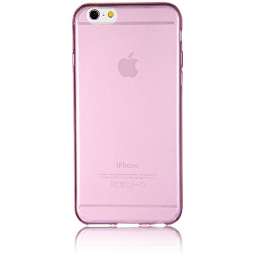 JewelryWe Ultra Slim Weiche TPU Silikon Handy Case Schutzhülle Tasche Hülle Rückenschutzhülle für Apple iPhone 6(4,7"), Transparent Rosa, 0,3mm sehr dünn von JewelryWe