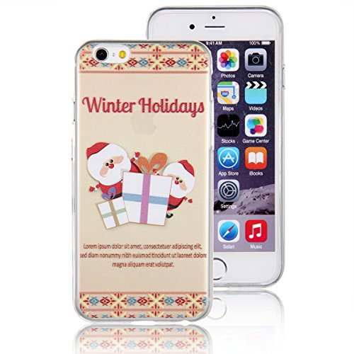 JewelryWe "Winter Holidays Weihnachtsmann Weihnachtsmänner liefern Geschenke TPU Silikon Handy Case Schutzhülle Tasche Hülle Rückenschutzhülle Etui für Apple iPhone 6(4,7"), Mehrfarbig von JewelryWe