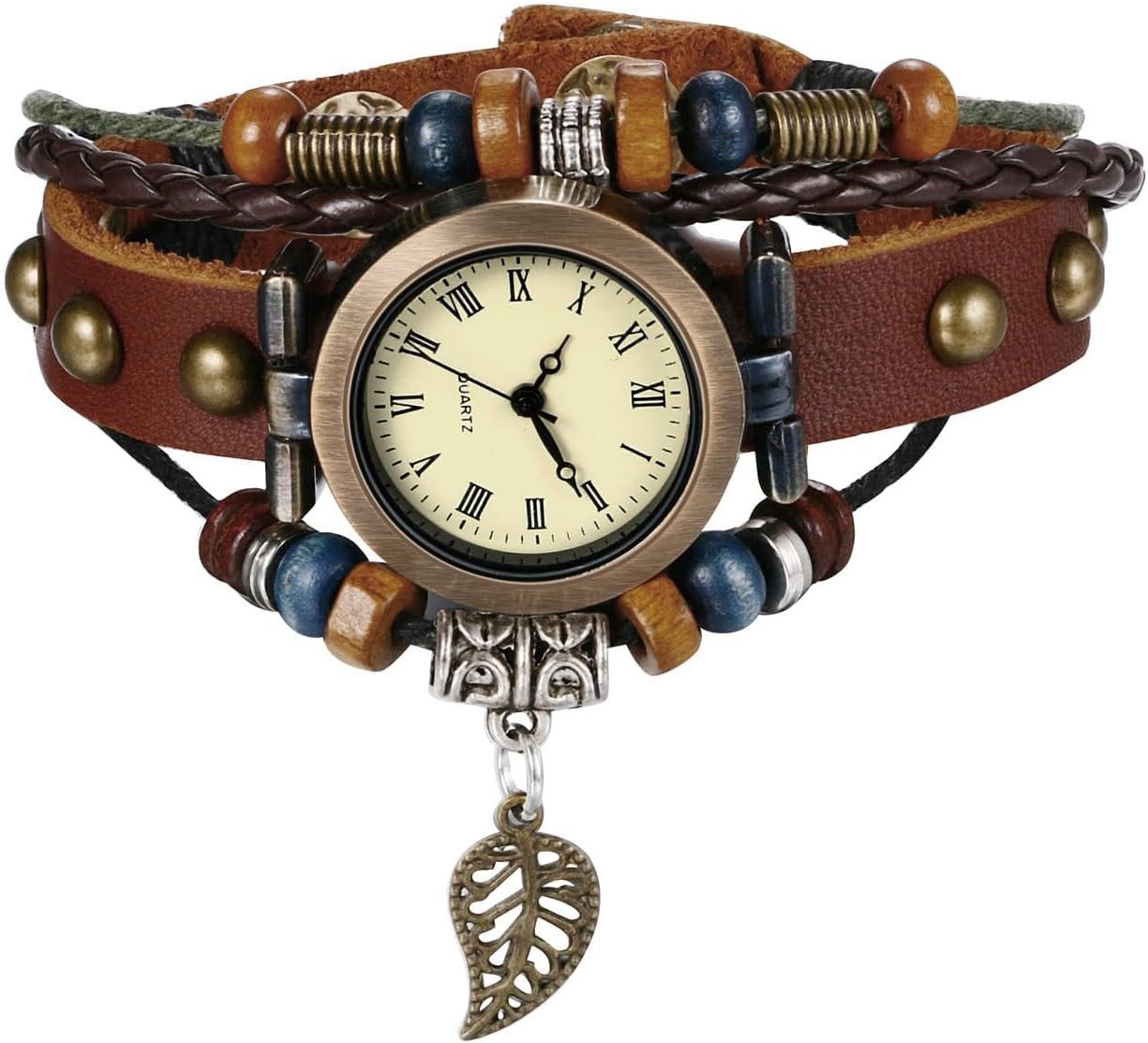 JewelryWe mit Baum Blatt Anhänger für Frau Mädchen Watch, mit Spikes – Stilvolle Vintage Armbanduhr ⌚ JewelryWe mit Baum Blatt Anhänger für Frau Mädchen Watch, mit Spikes – Stilvolle Vintage Armbanduhr ⌚ von JewelryWe