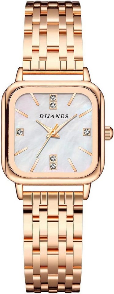 JewelryWe mit Quadratisches Zifferblattdesign,Analoges Quarzwerk,elegante Design Watch, Uhren Damen Metallarmband Quadratisch - Elegant Analog Quarz von JewelryWe