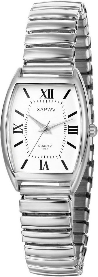 JewelryWe mit Römischen Ziffern/Digital Zifferblatt Watch, mit Analog Quarz Pärchen Klassisch Rechteckig Elastisch Legierung von JewelryWe