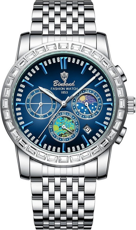JewelryWe mit Stilvolles Design Rundes Zifferblatt mit funkelnden Kristallen Watch, Zuverlässiges Quarzwerk Hochwertiges Quarzwerk für präzise Zeitanzeige JewelryWe mit Stilvolles Design Rundes Zifferblatt mit funkelnden Kristallen Watch, Zuverlässiges Quarzwerk Hochwertiges Quarzwerk für präzise Zeitanzeige von JewelryWe