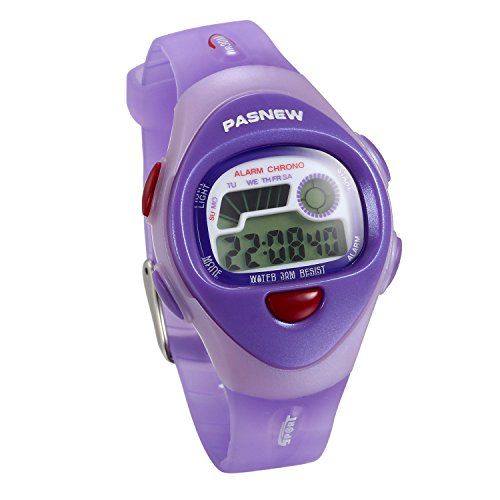 JewelryWe süße Kinder Studenten Armbanduhr, 30M Wasserdicht 12 H Multifunktion Elektronische Digital Uhr Sportuhr mit LED Licht, Alarm, Stoppuhr, Datum und Tag Silikon Armband Lila JewelryWe süße Kinder Studenten Armbanduhr, 30M Wasserdicht 12 H Multifunktion Elektronische Digital Uhr Sportuhr mit LED Licht, Alarm, Stoppuhr, Datum und Tag Silikon Armband Lila von JewelryWe