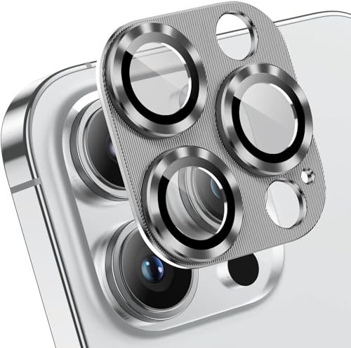 Jewloofa Kameraschutz für iPhone 15 Pro/Pro Max Kamera Schutzglas, Anti-Kratz Metall kameraschutz für iPhone 15 Pro/Pro Max - Grau von Jewloofa