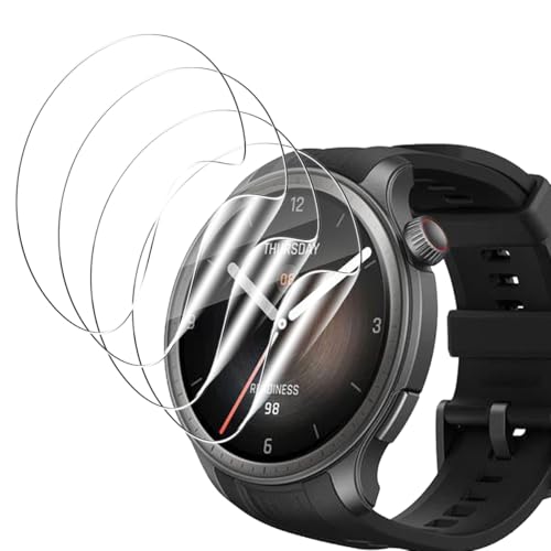 Jewloofa Schutzfolie für Amazfit Balance [4 Stück], Anti-Kratzer Selbstheilende Flexibler TPU Displayschutz Folie, Volle Abdeckung HD Klar Displayfolie von Jewloofa