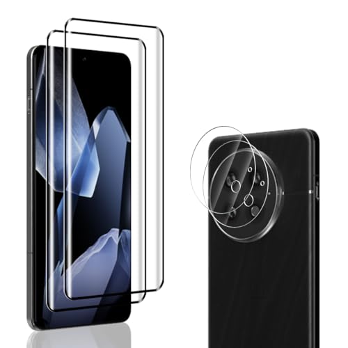 Jewloofa Schutzfolie für OnePlus 13 Panzer Schutz Glas [2 Stück] und OnePlus 13 Kameraschutz [2 Stück], 9H/HD Displayschutz/Bläschenfrei/Anti- Kratzer, Panzerfolie für OnePlus 13 von Jewloofa