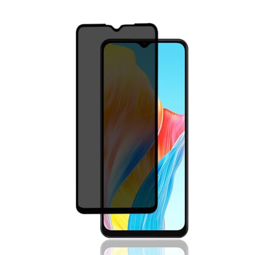 Jewloofa Schutzfolie für Oppo A18 Privacy Panzer Schutz Glas, 1 Stück Anti Spähen Privatsphäre Sichtschutzfolie, 9H/Blasenfrei, Anti-Spy Panzerfolie für Oppo A18 von Jewloofa