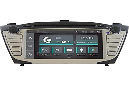 Costum fit Autoradio für Hyundai IX35 Android GPS Bluetooth WiFi Dab USB Full HD Touchscreen Display 7" Easyconnect von Jf Sound car audio system