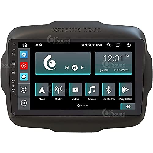 Costum fit Autoradio für Jeep Renegade Android GPS Bluetooth WiFi Dab USB Full HD Touchscreen Display 9" Easyconnect 8-Kern-Prozessor Sprachbefehle von Jf Sound car audio system