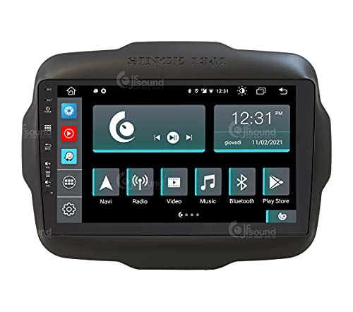 Costum fit Autoradio für Jeep Renegade Android GPS Bluetooth WiFi Dab USB Full HD Touchscreen Display 9" Easyconnect von Jf Sound car audio system