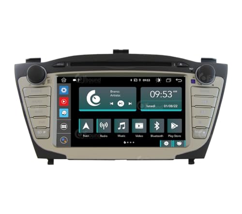 Jf Sound car Audio System Autoradio für Hyundai IX35 mit GPS,Kamera,Verstärker kleinem LCD als Standard Android Bluetooth WiFi USB DAB+ Touchscreen 7" 8core Carplay AndroidAuto,Schwarz,JF-137H5-X9C-1 von Jf Sound car audio system